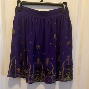 Disney Aladdin Purple and Gold Skater Skirt sz XS